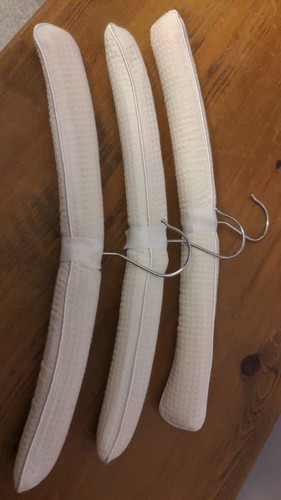 Cream padded coat hangers - 3,
