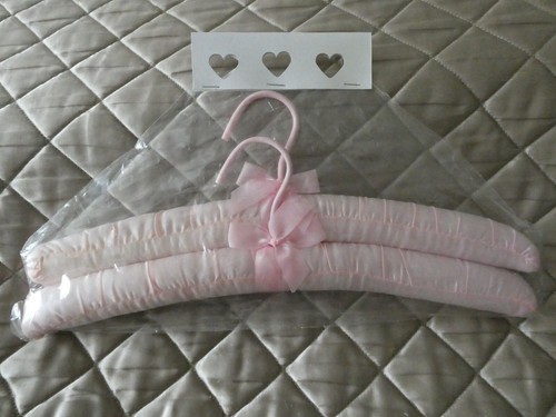 Pink padded coat hangers - 2,
