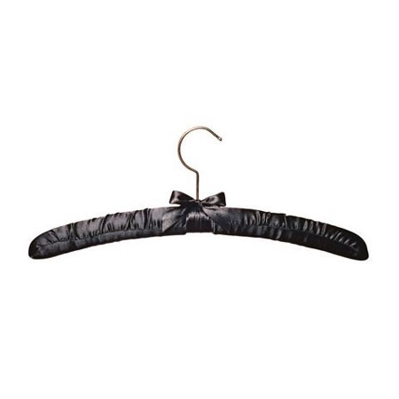 Black padded satin hanger - hanger, 41cm