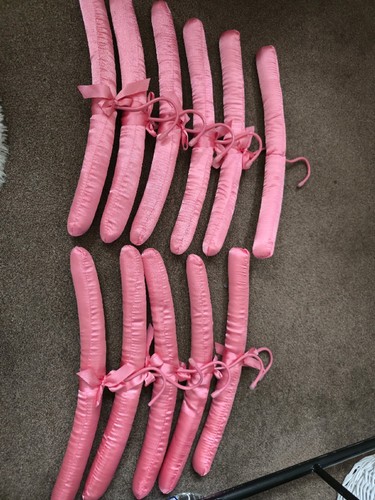 12x pink satin padded hangers